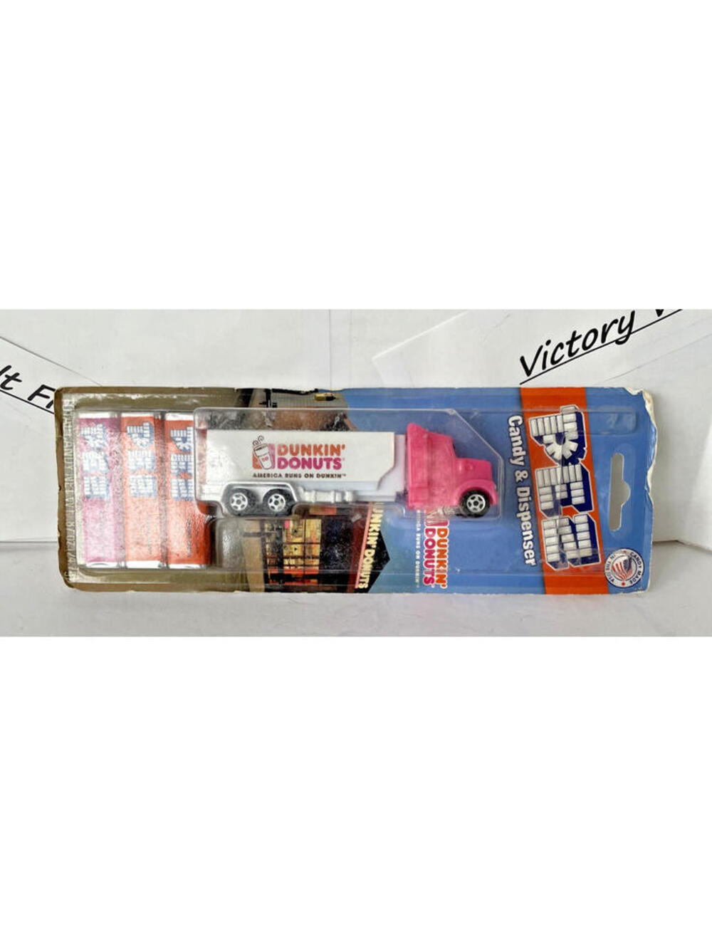 Retired 2016 Dunkin' Donuts Promotional Pez Truck dispenser w/ pink cab